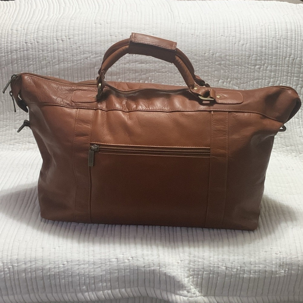 Claire Chase Laramie Leather Saddle Duffel Minimalist Quite Contemporary Travel - Picture 2 of 16